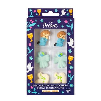 Picture of HOLY COMMUNION BLUE SUGAR DECORATIONS KIT X 6